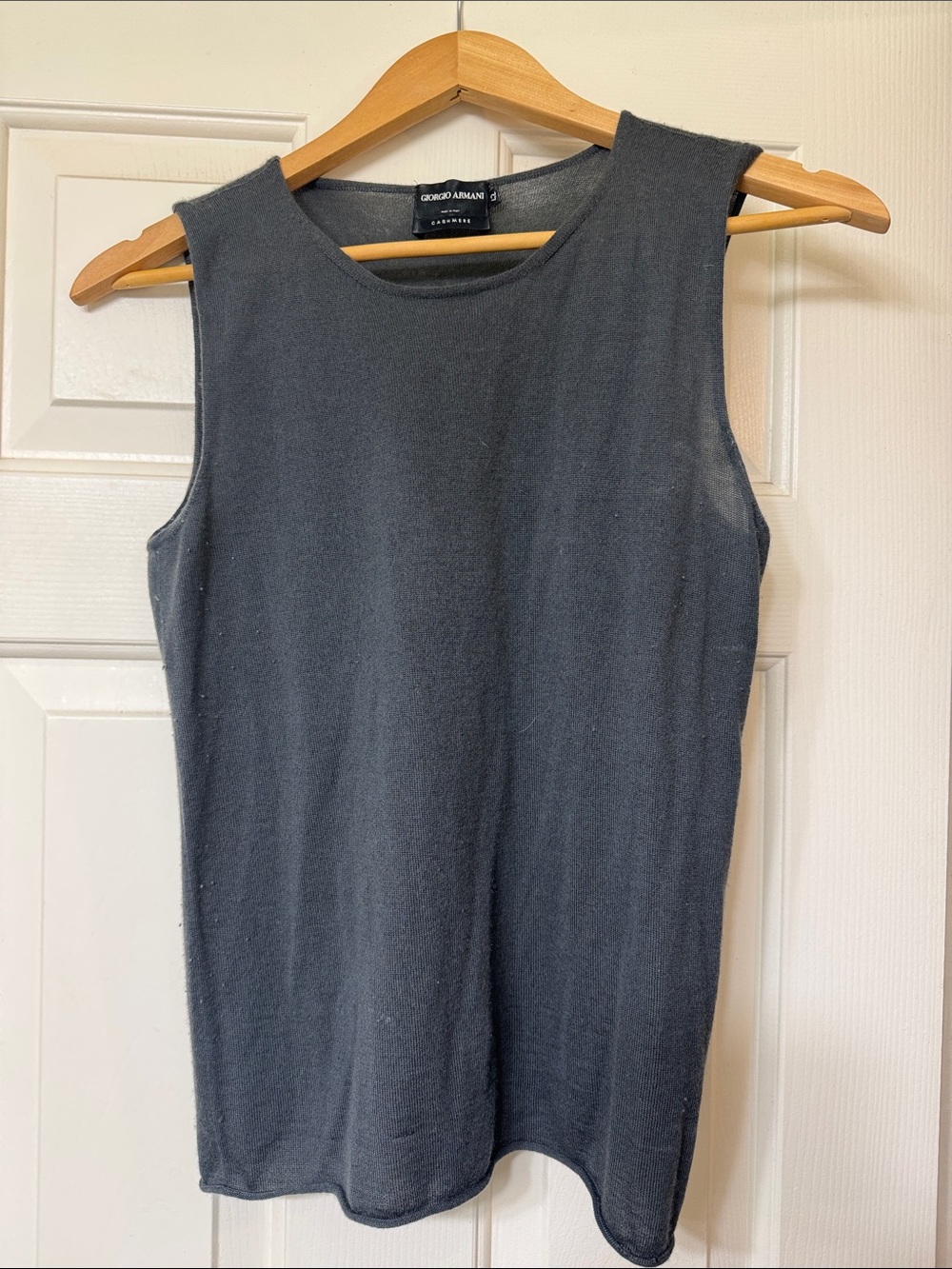 Giorgio Armani Dark Gray Sleeveless cashmere top
